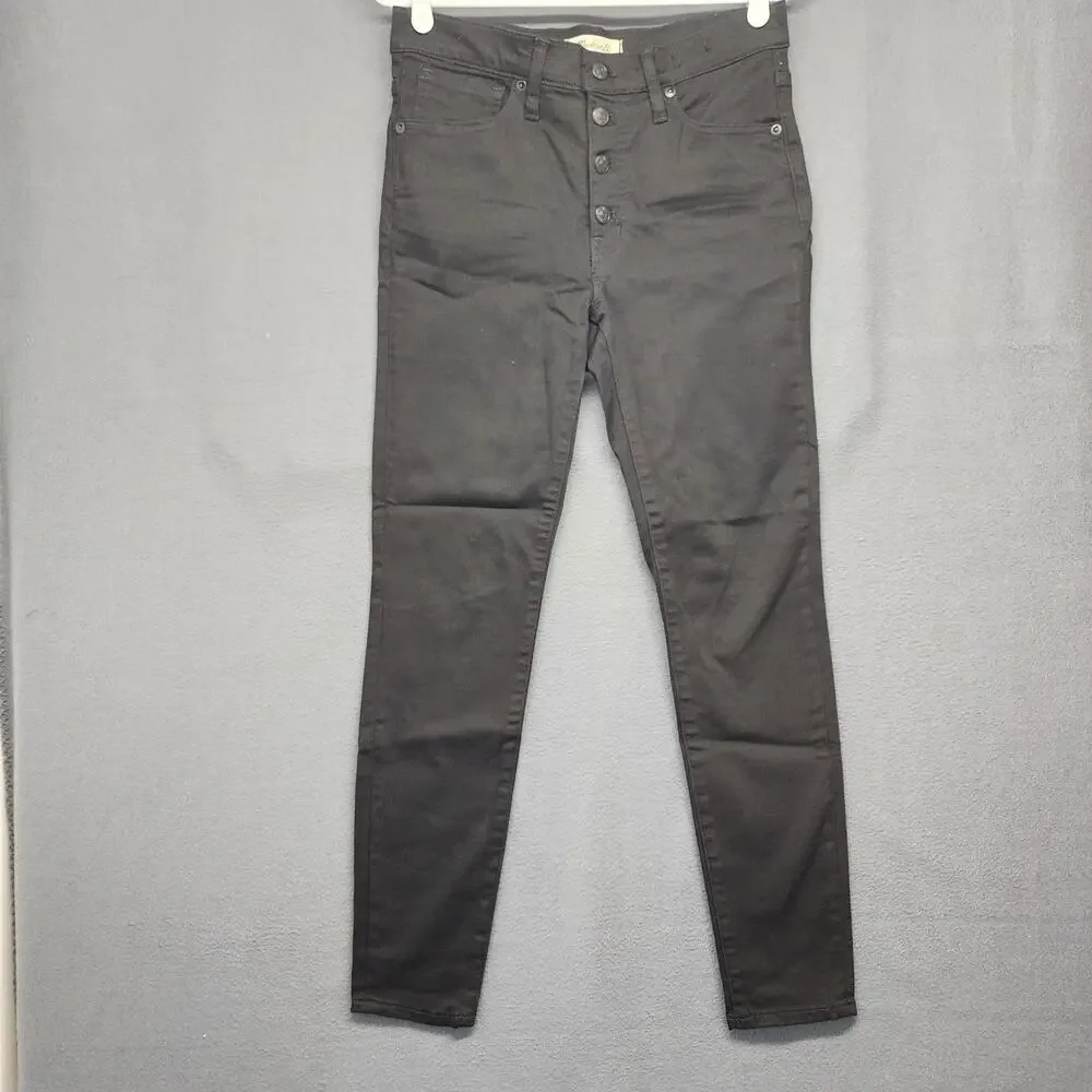 Madewell Jeans Womens 28 Mid Rise Skinny Black Cotton Blend
